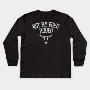 Not My First Rodeo // Retro Outlaw Country Fan Design Kids Long Sleeve T-Shirt